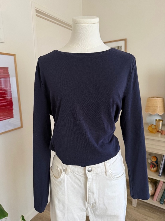 Talbots Tops - Talbots Stretch Weekend Navy Blue Long Sleeve Tee Top XL